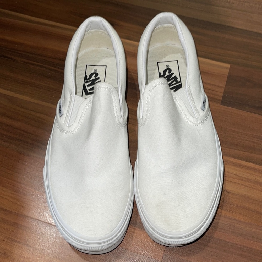 White Slip-On Vans